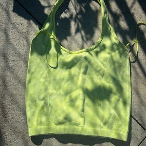American Eagle Outfitters Bright Lime Ribbed Tank
